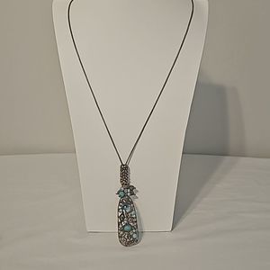 Chico's Turquoise & Antigue Gold Necklace